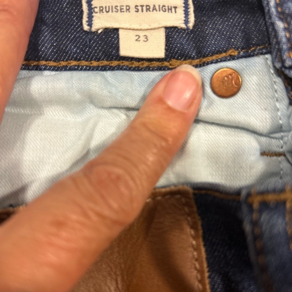 Madewell Women's Dark Blue Straight Jeans Button Fly - Picture 9 of 10